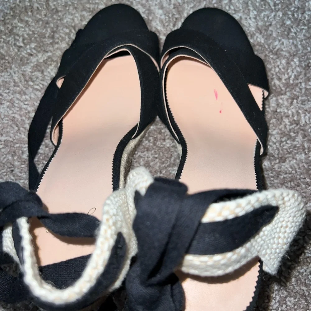J. Crew Canvas Lace Up Espadrille Wedges